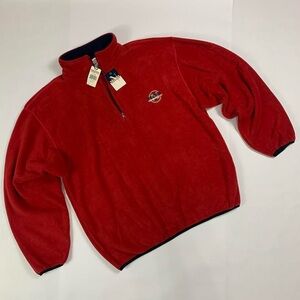 Vtg 90s Nautica Competition Men XL Deadstock Quarter Zip Fleece Pullover USA